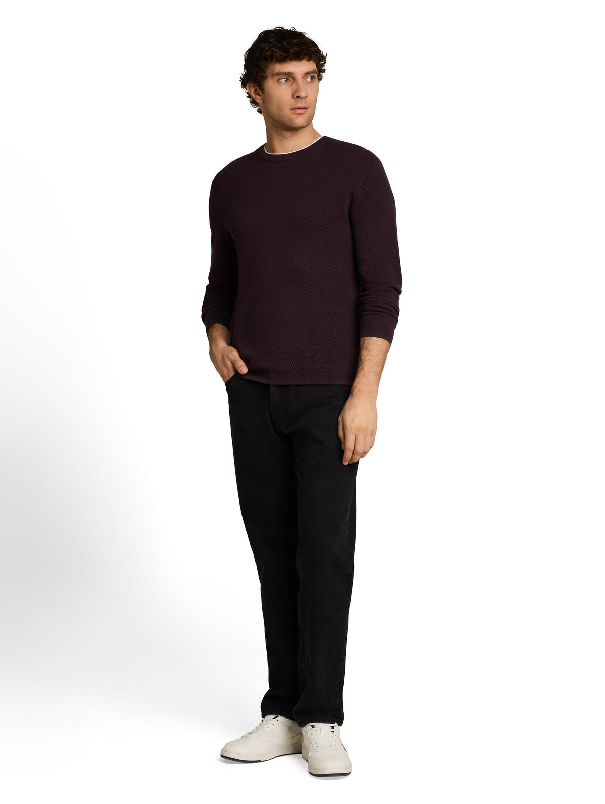 Tom tailor Dark Plum Cotton knitted Jumper Pullover