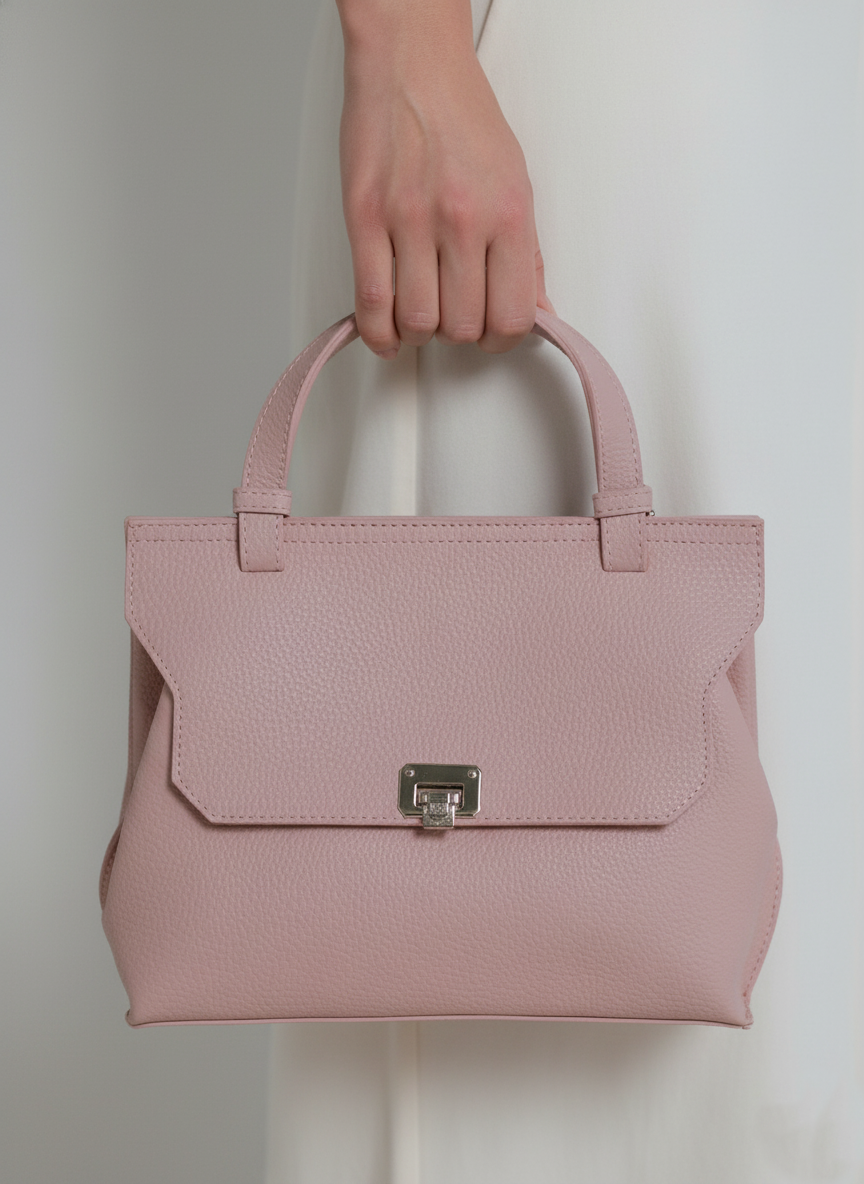 Classic Flap Over Top Pink Bag