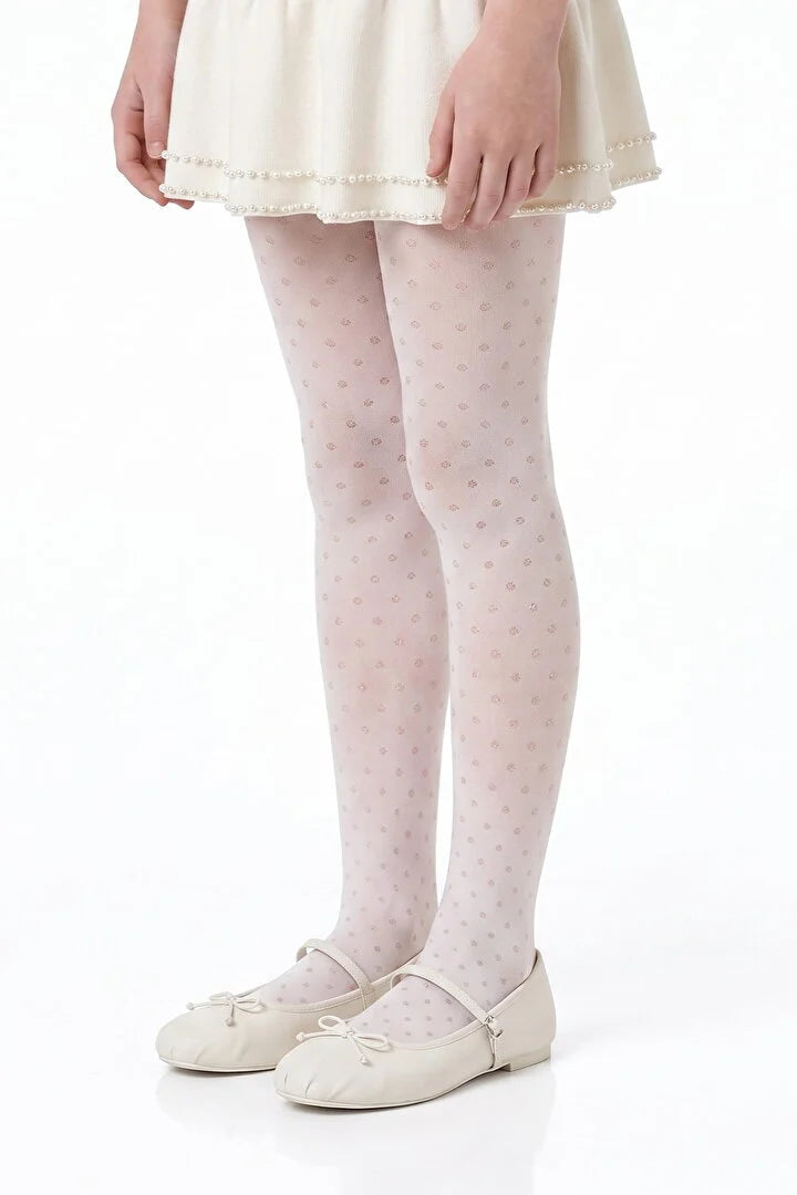 Penti White Pretty Mini Dotted Tights