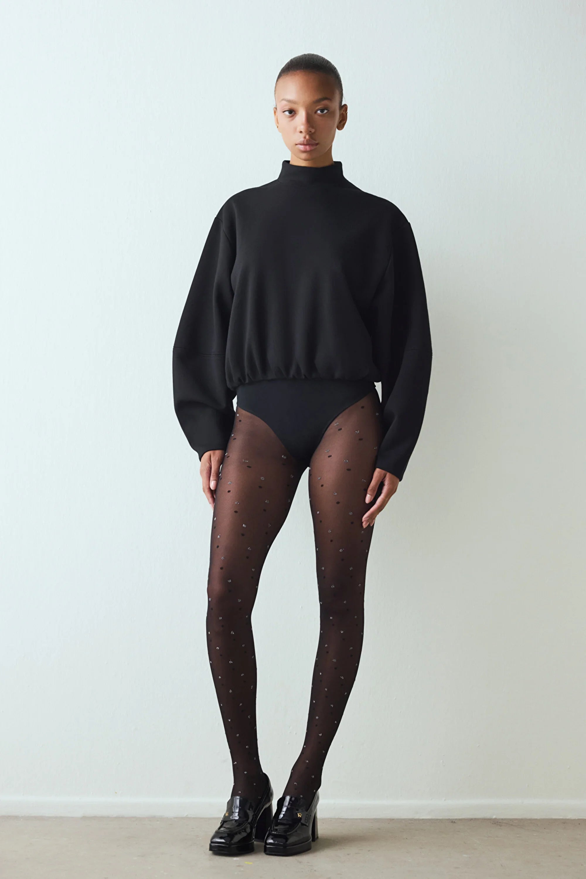 Penti Black Shiny Dotted Tights