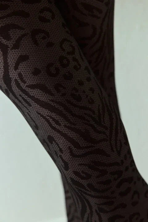 Penti Dark Grey Zebra Leopard Tights