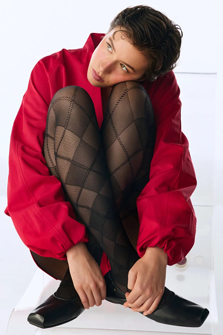 Penti Black Diamond Plaid Tights