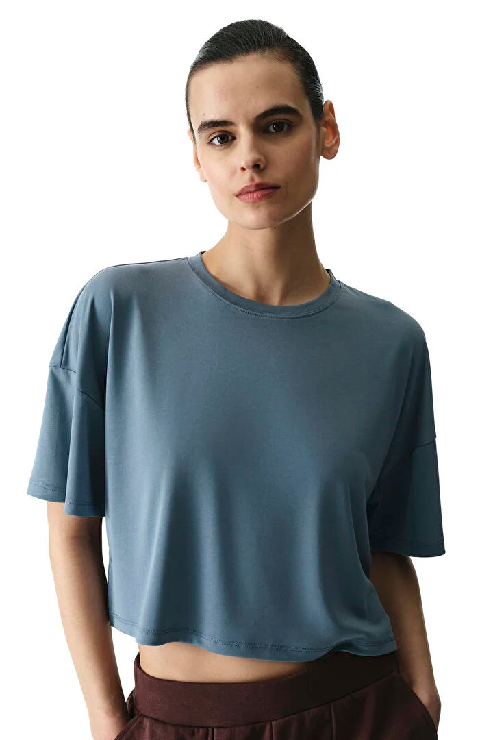 Penti Dark Blue Crew Neck Modal T-Shirt