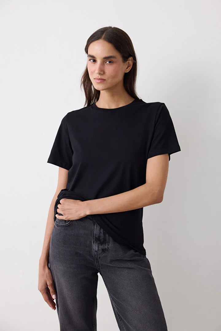 Penti Black Basic Regular Fit T Shirt