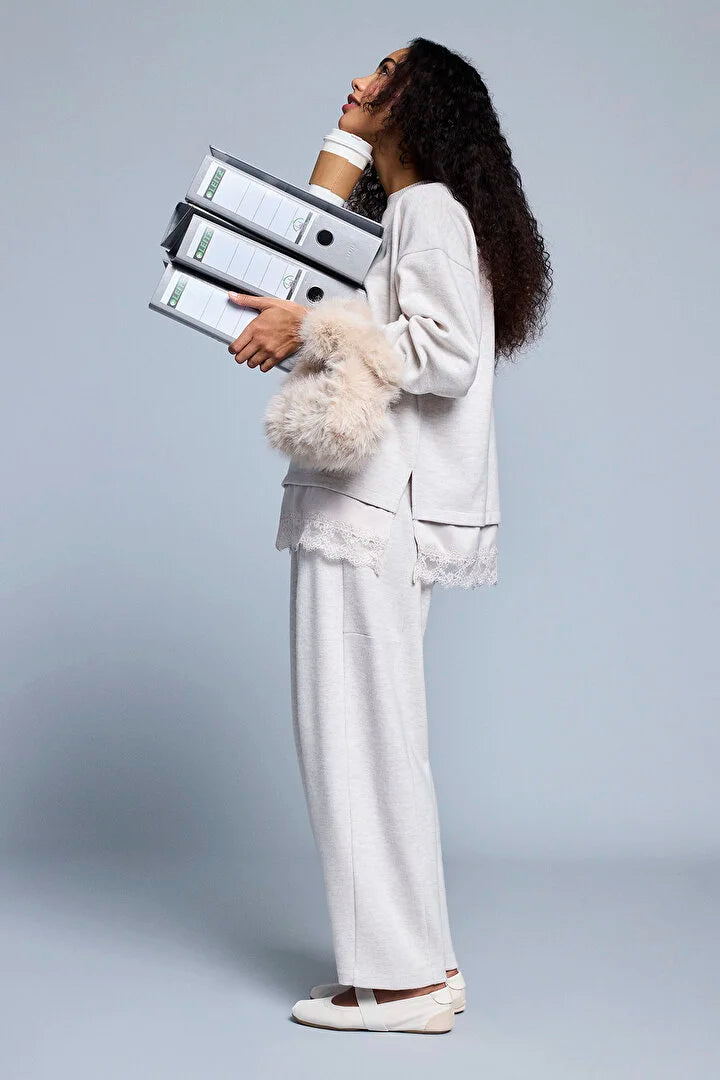 Penti Beige Melange Warm Comfort High Waist Trousers