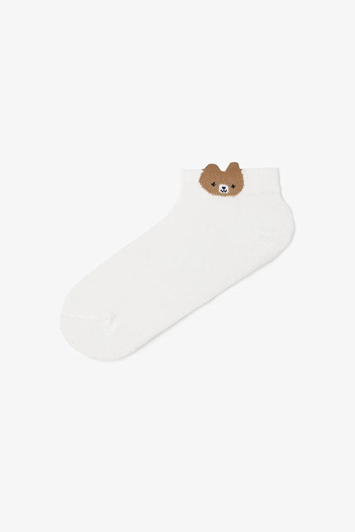 Penti 3 Pairs Of Cotton Bear Patterned Liner Socks
