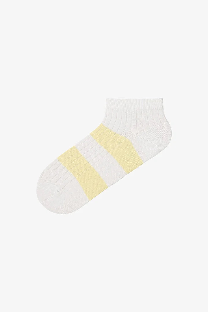 Penti 5 Pairs Cotton Colorful Thick Stripe Patterned Footie Socks