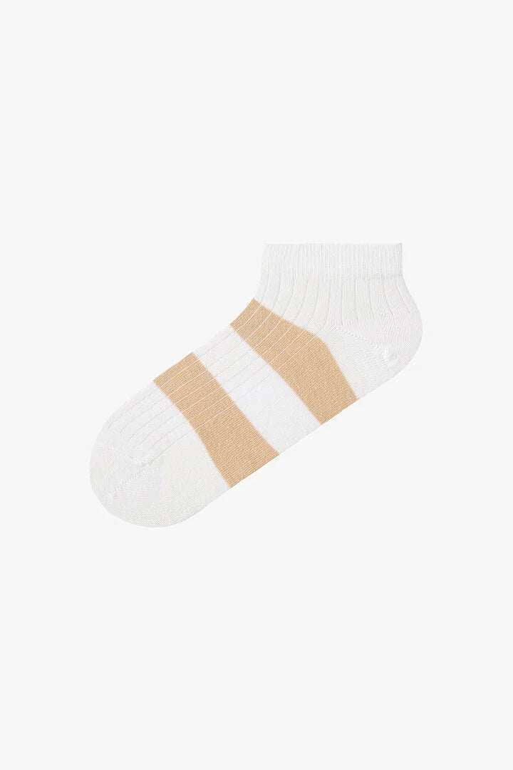 Penti 5 Pairs Cotton Colorful Thick Stripe Patterned Footie Socks