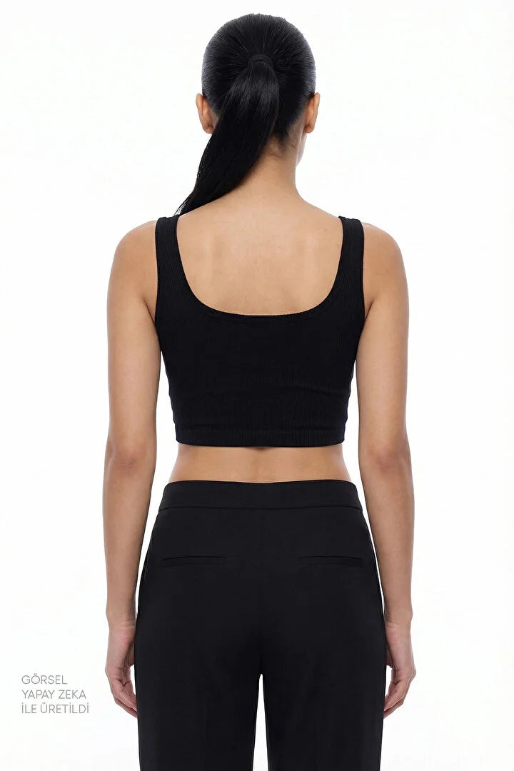 Penti Black Seamless Square Neck Crop Top