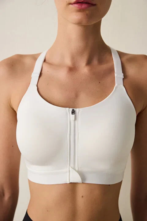 Penti White High Support Zippered Premium Sport Bra