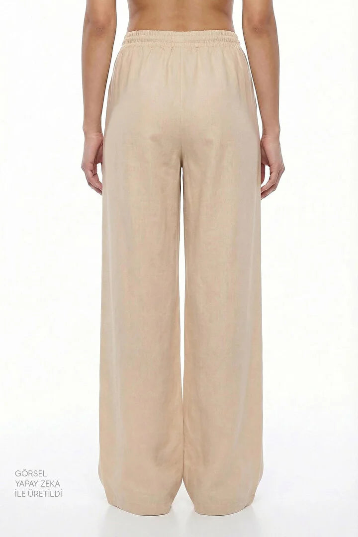 Penti Beige Linen High Waisted Pants