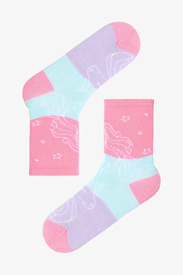 Penti Multicolored Girl Galaxy Unicorn 4 Pack Socks