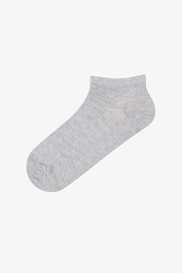 Penti 5 Pairs Seamless Toe Cotton Colorful Self-Patterned Heart Footie Socks