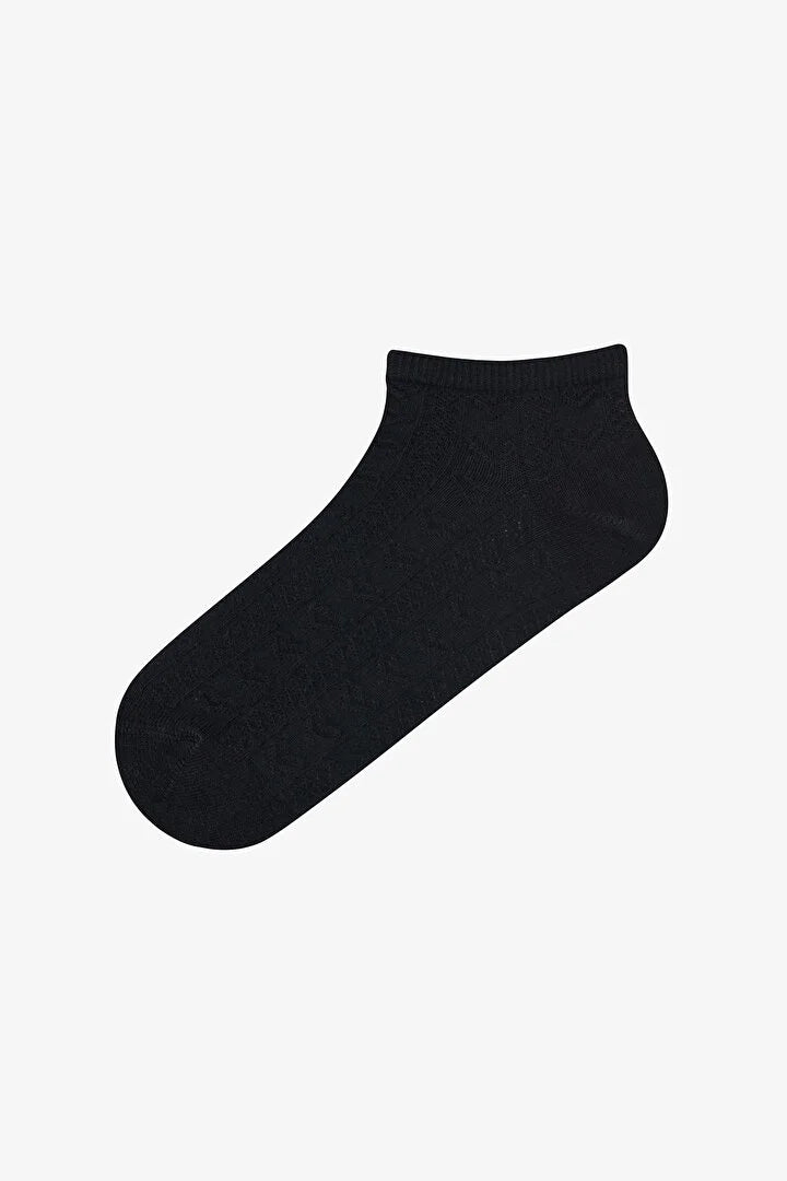 Penti 5 Pairs Seamless Toe Cotton Colorful Self-Patterned Heart Footie Socks