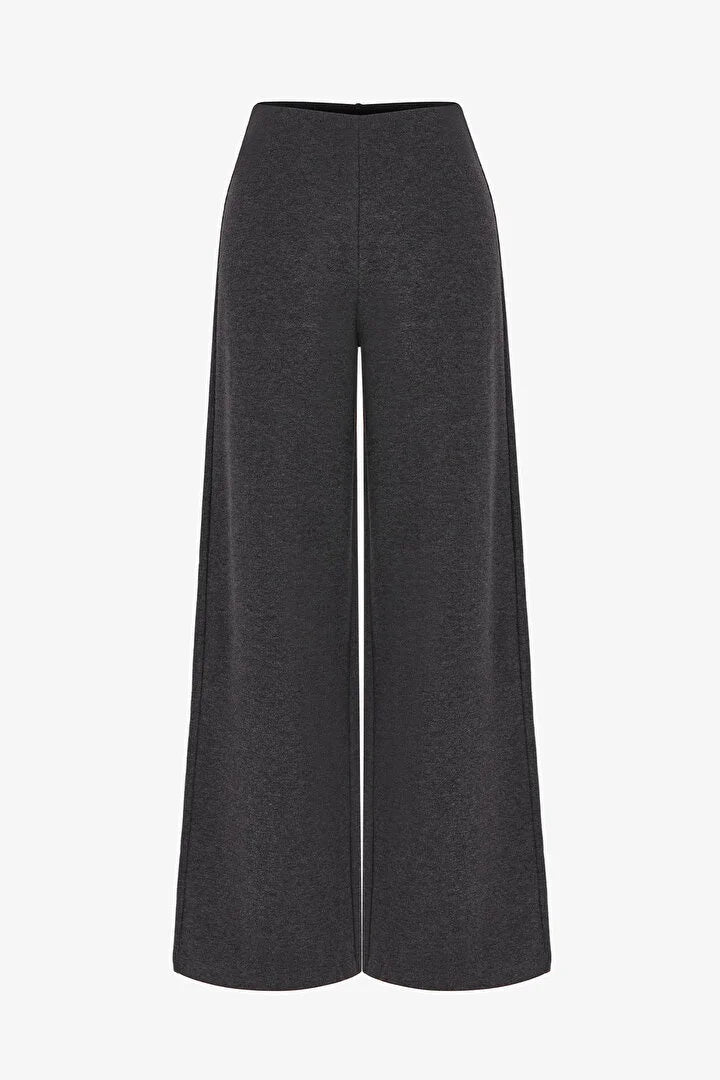 Penti Anthracite Warm Touch Wide Leg Melange Trousers