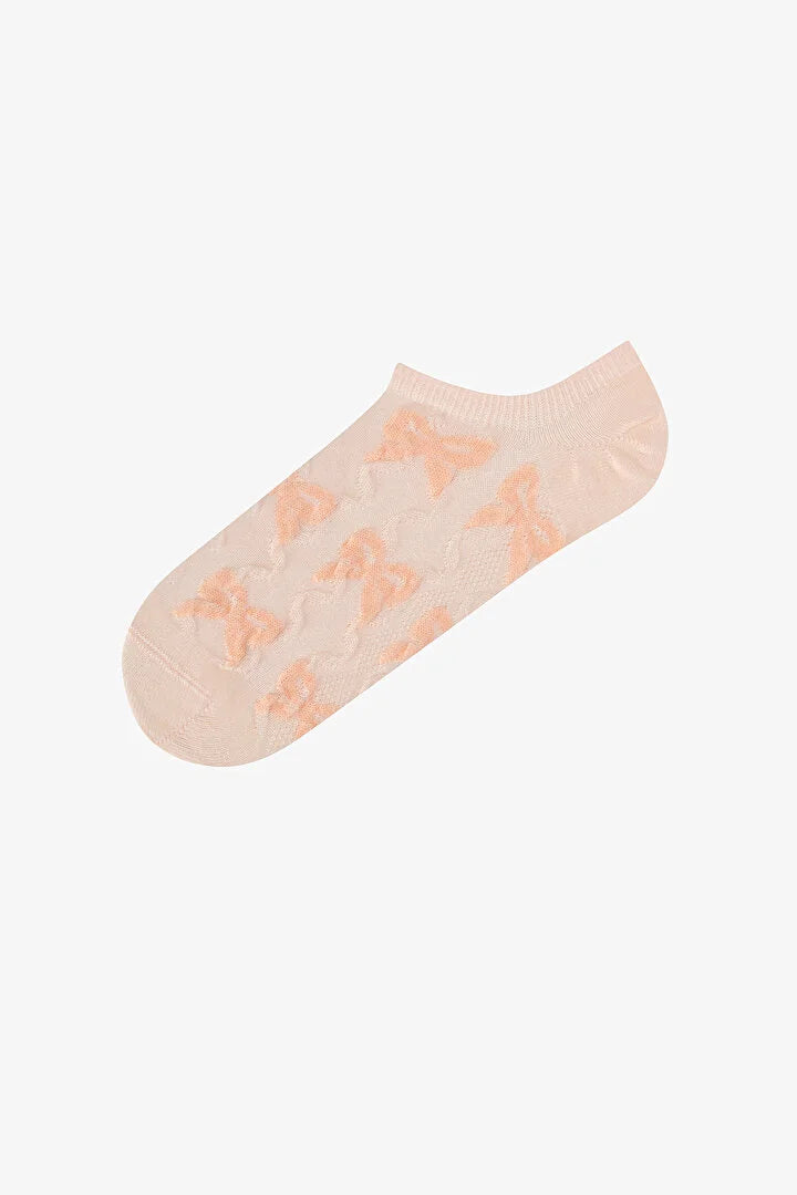 Penti 3 Pairs Seamless Toe Cotton Colorful Embossed Bow Patterned Sneaker Socks