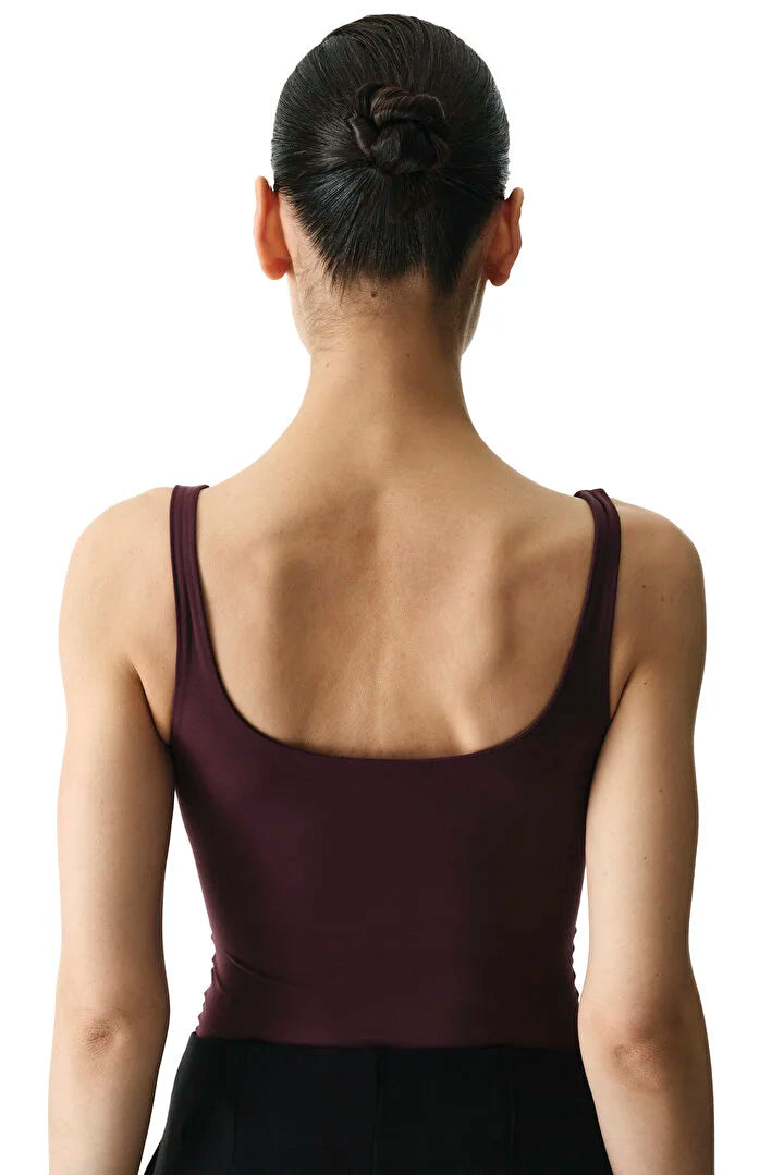 Penti Burgundy Sweetheart Neck Soft Texture Tank Top