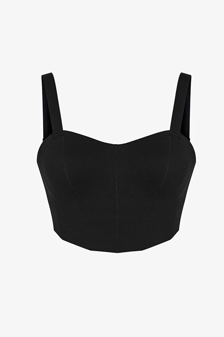 Penti Black Stitch Detailed Crop Top