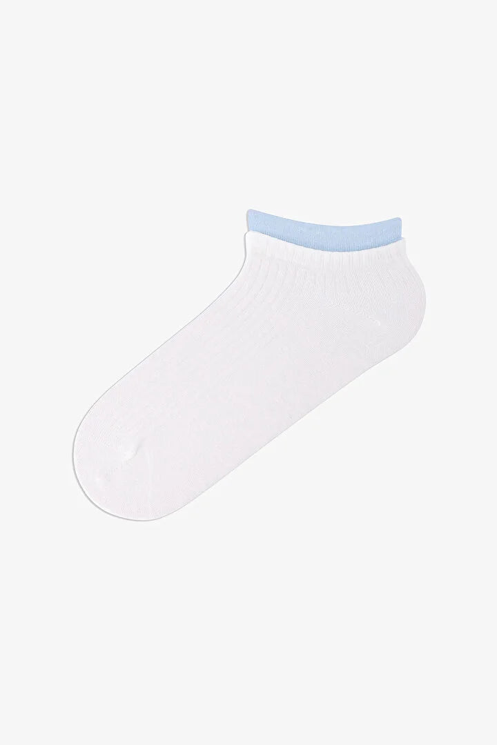 Penti 4 Pairs Seamless Toe Cotton Colorful Socket Detail Footie Socks