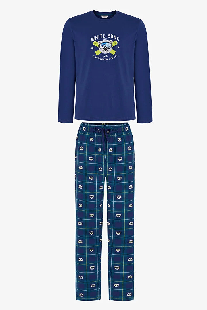 Penti White Zone Pants Long-Sleeve Pajama Set
