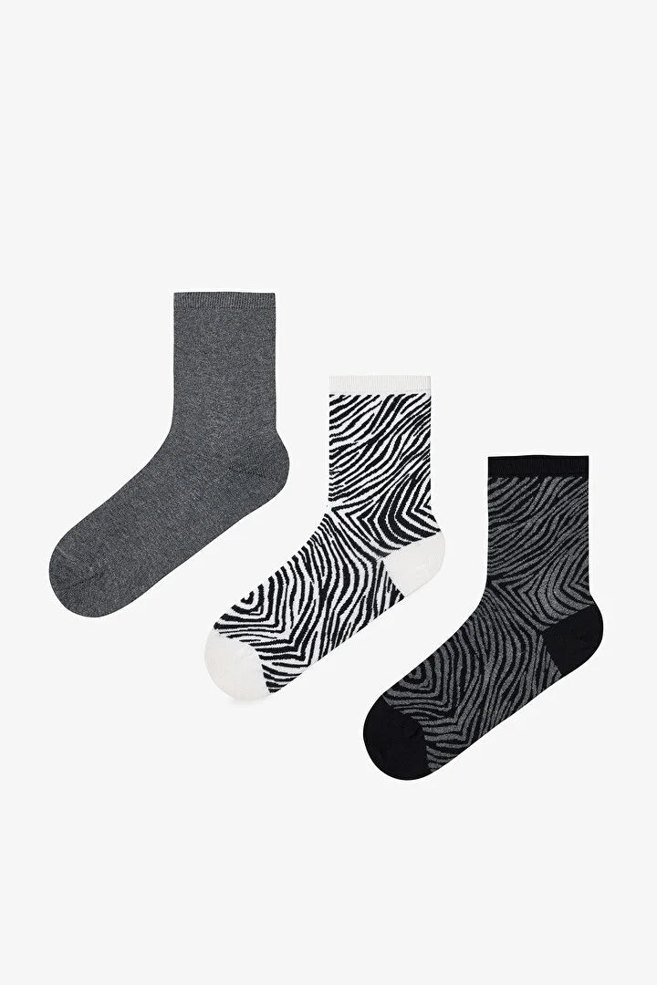 Penti Black Classy Zebra 3in1 Socket Socks