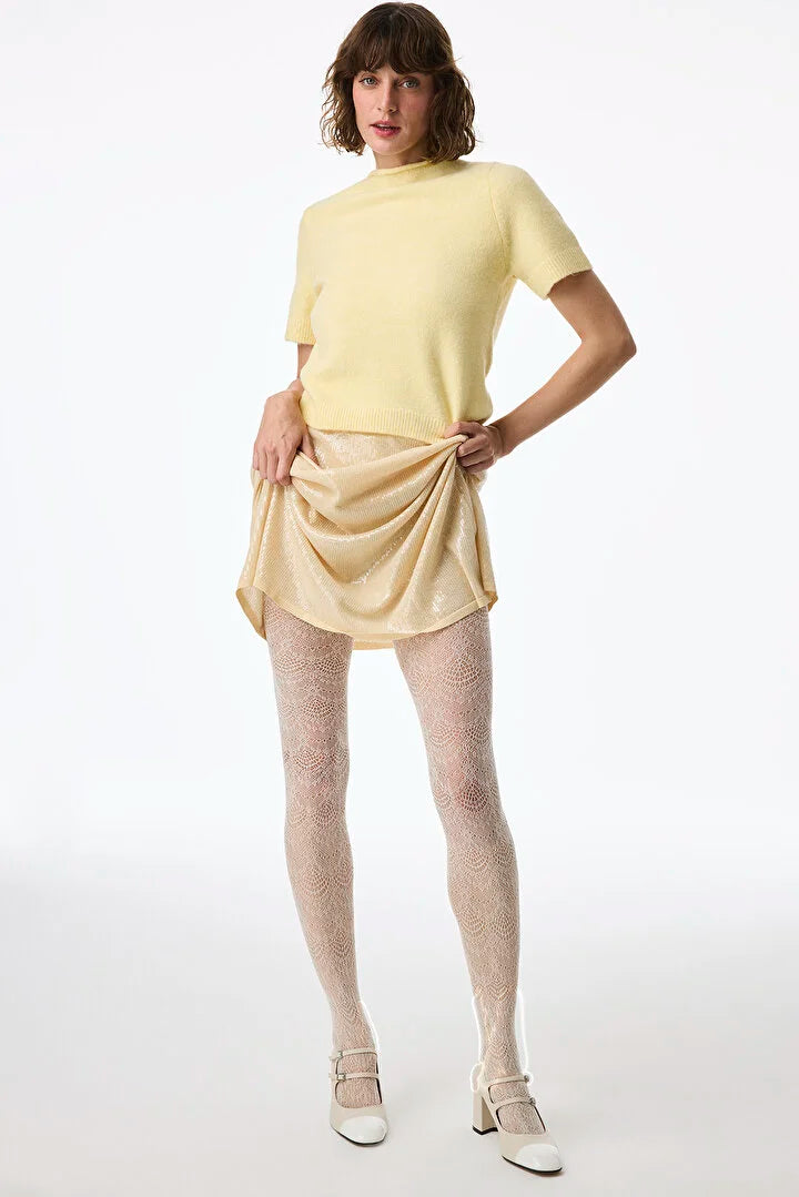 Penti Vanilla Soft Geometric Print Mesh Tights