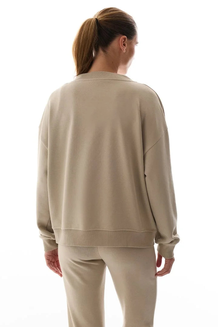 Penti Beige Wide V-Neck Long Sleeve Sweatshirt