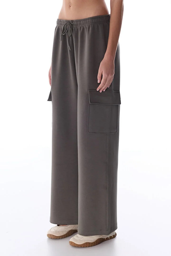 Penti Khaki Silky Cargo High Waisted Pants