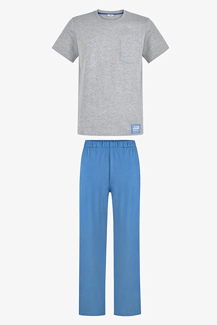 Penti Men Colorful Grey Pyjama Set