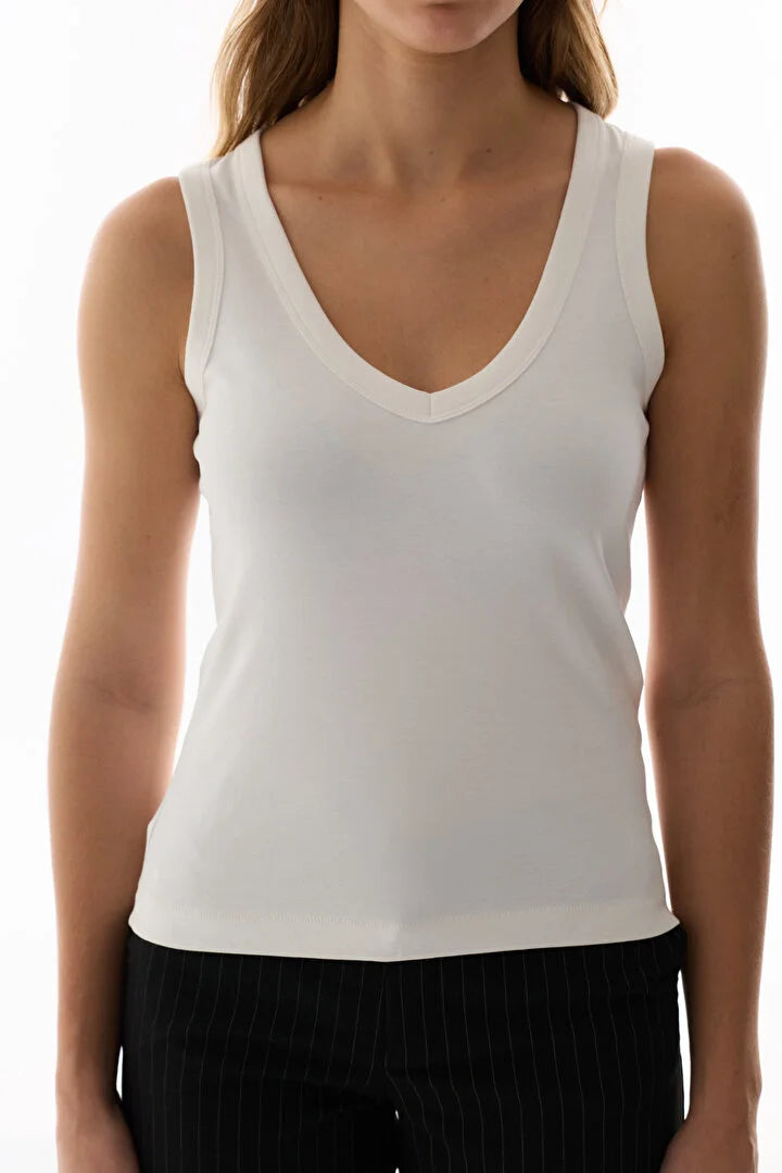 Penti Off White V-Neck Top