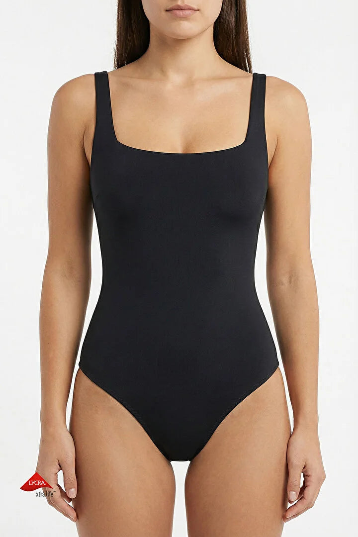 Penti Black Neck Opening Swimsuit
