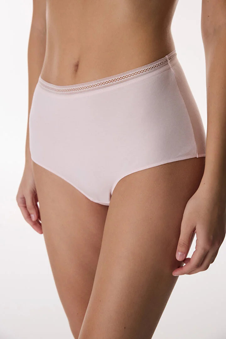Penti Pink Cotton Trim High-Waist Slip