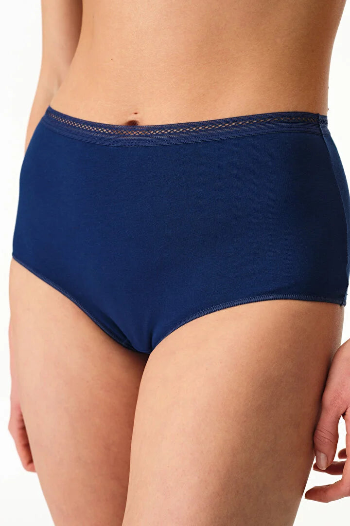 Penti Navy Easy Cotton Trim High-Waist Slip