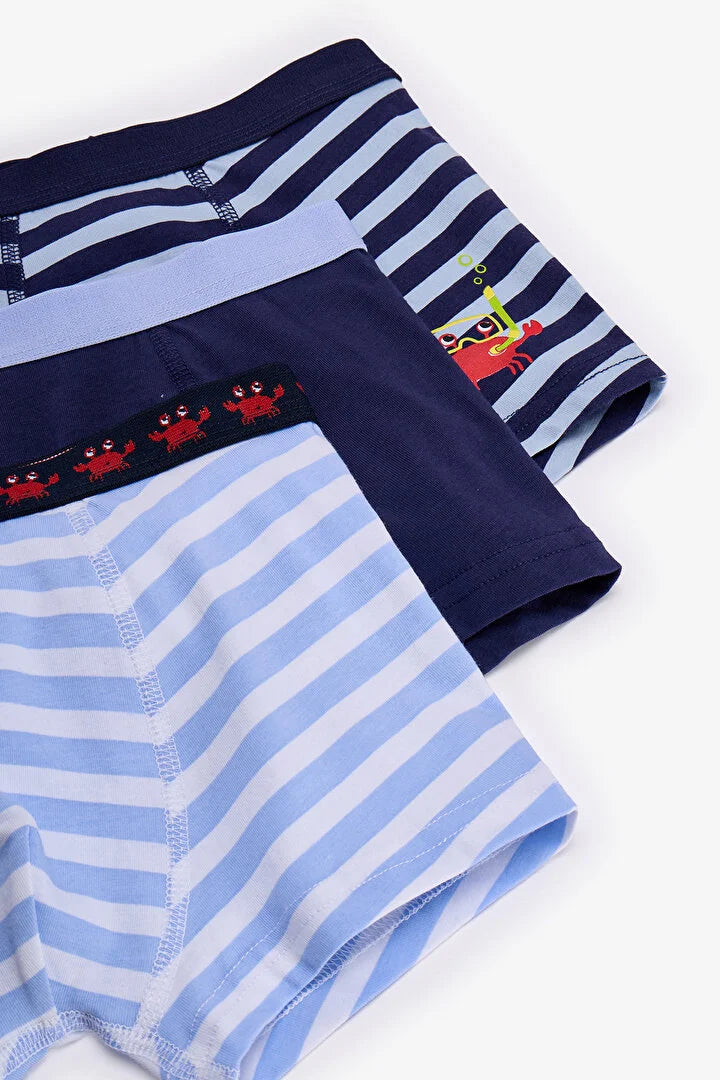 Penti Blue Boys Striped Crab 3 in1 Boxer