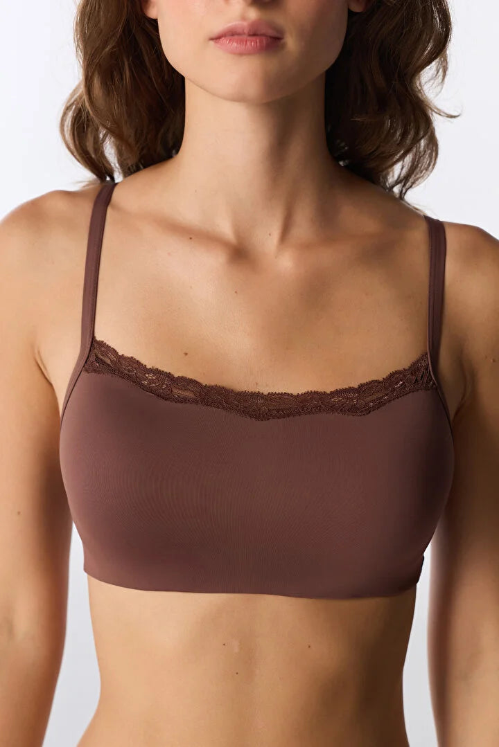 Penti Brown Cream Square Neck Padded Bra