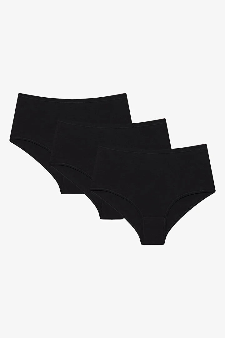 Penti Black Cotton High Waist 3 in1 Slip