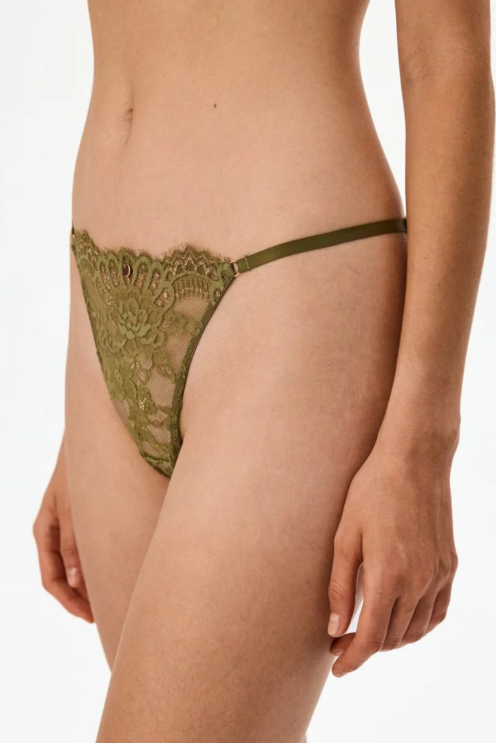 Penti Olive Green Lace Brazilian Briefs