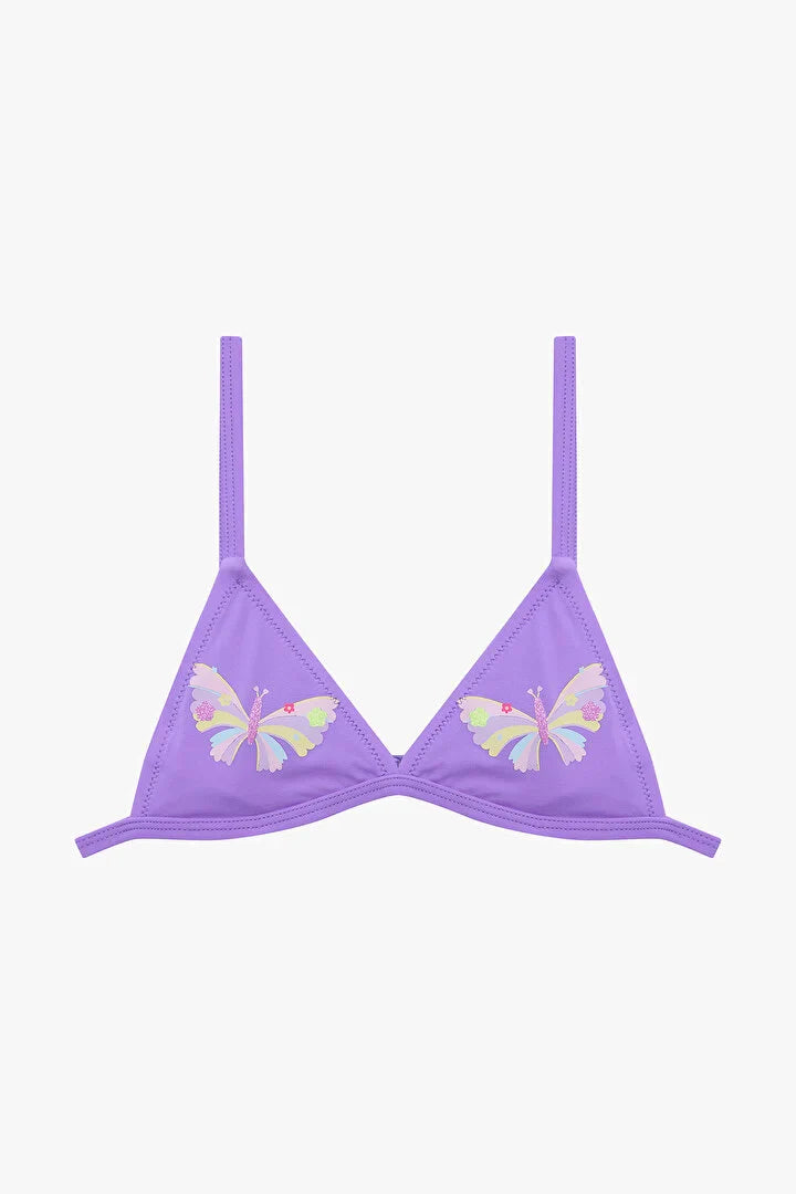 Penti Girls Butterfly Triangle Skirt Lilac Bikini Set