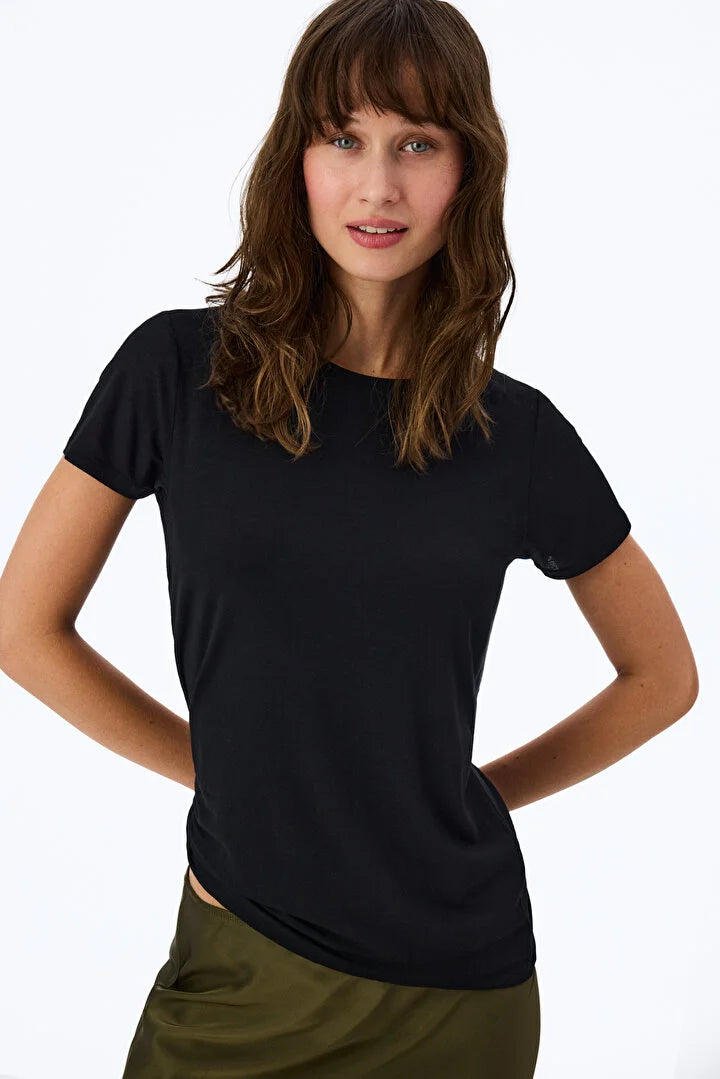 Penti Black Thermal Effect Short Sleeve T-Shirt