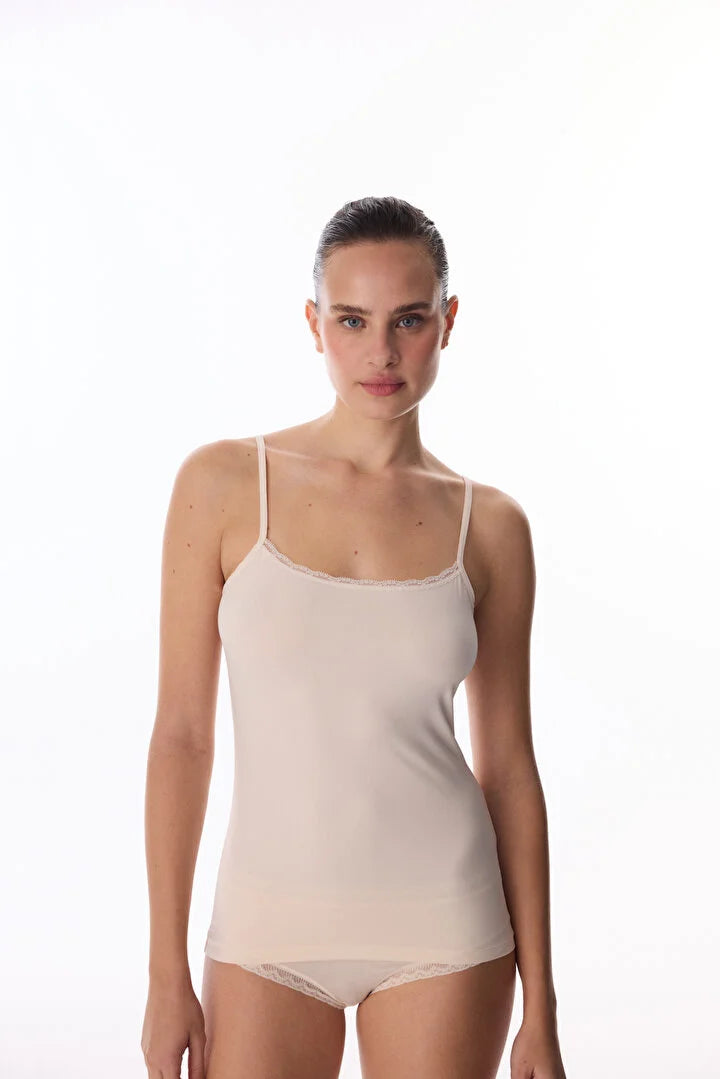 Penti Beige Micro Lace Tank Top