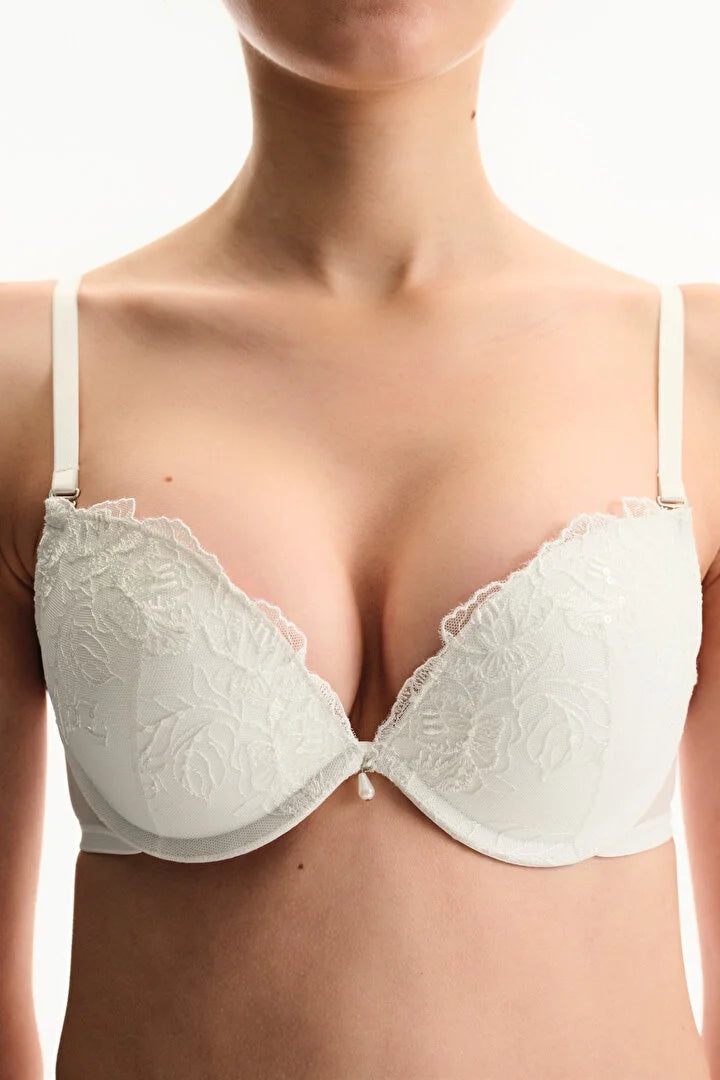 Penti Off-White Super Push-Up Broderie Bra
