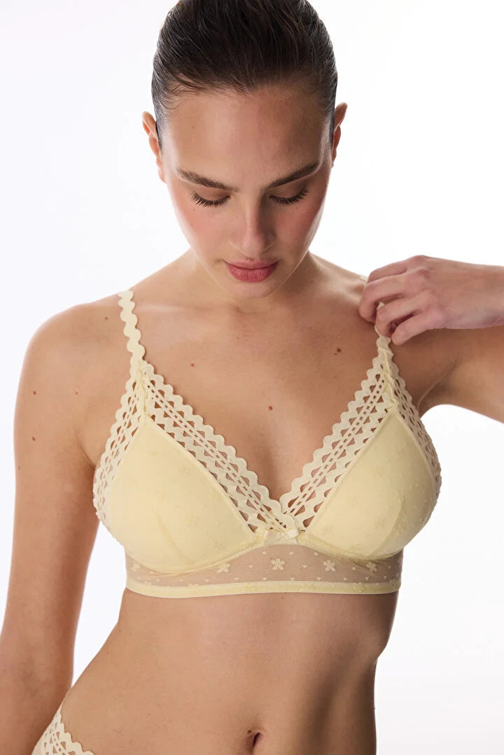 Penti Yellow Push-Up Lace Bra