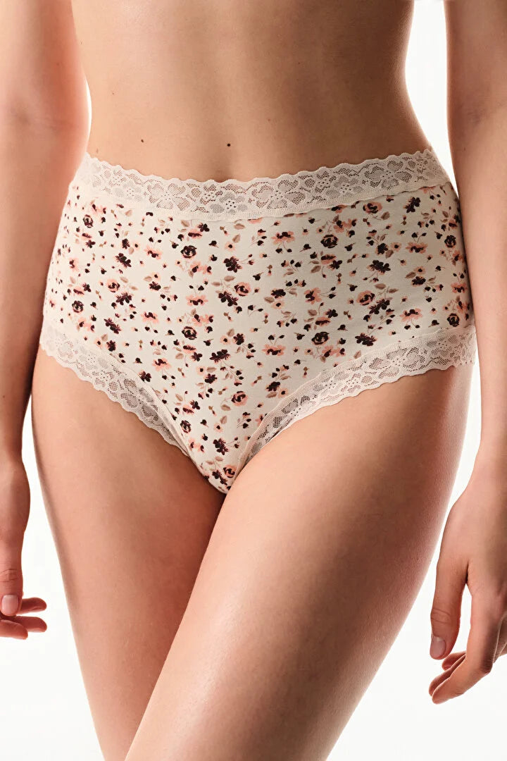 Penti Cream Pink Comfy Cotton High Waist Slip