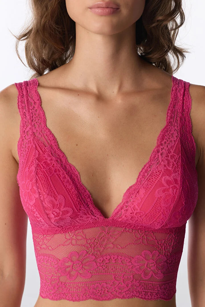 Penti Fuchsia Lace Removable Padding Bralette