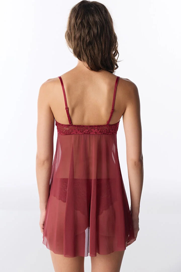 Penti Bordeaux Lace Babydoll