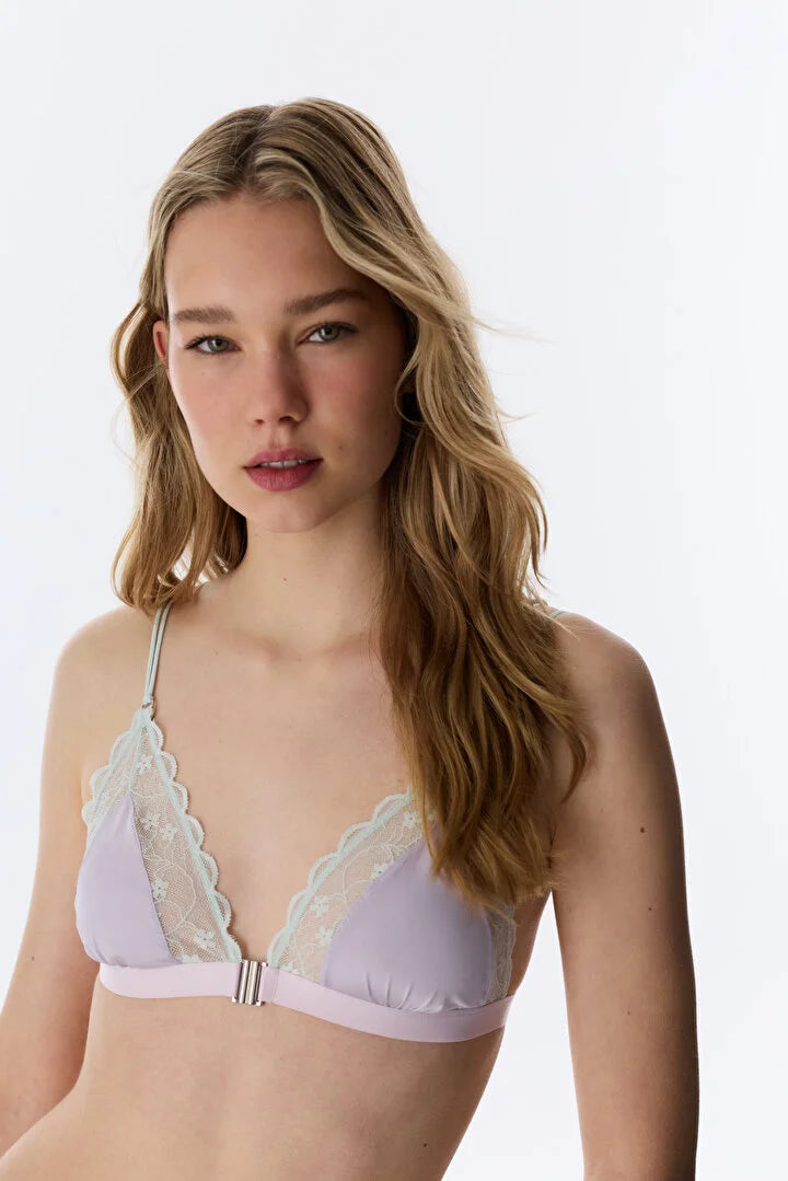 Penti Lilac Micro Lace Triangle Bra
