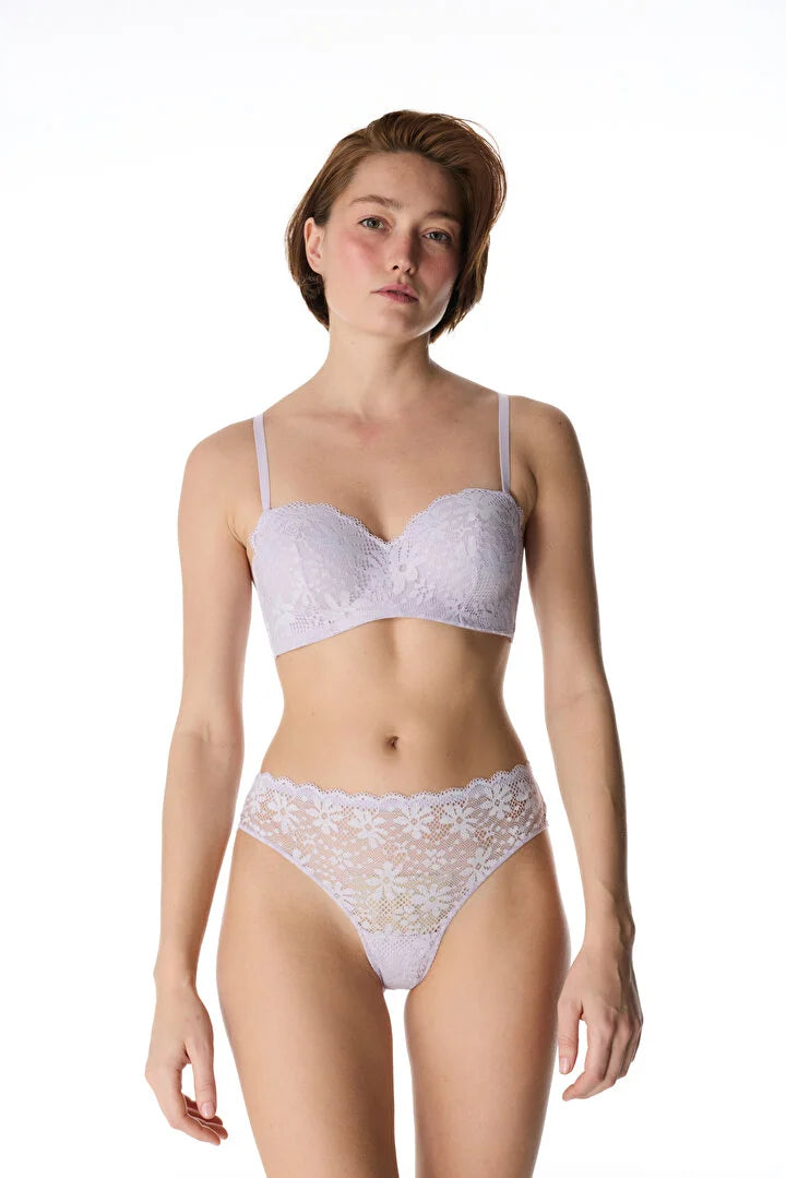 Penti Lilac Strapless Lace Bra