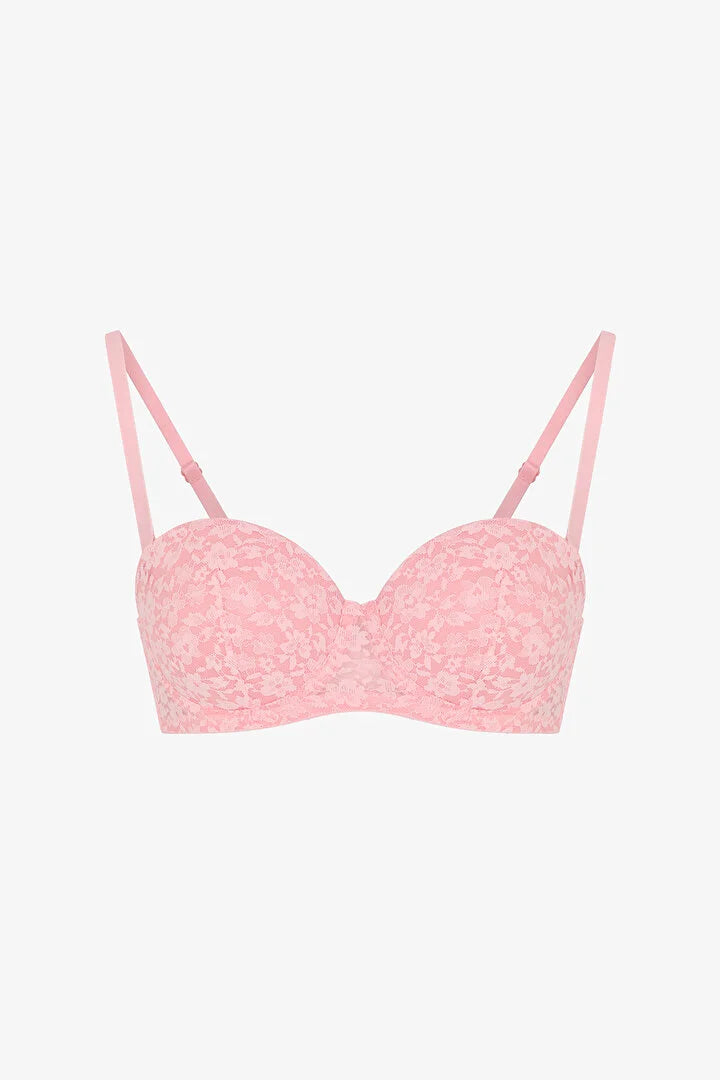 Penti Pink Pop Lace Floral Push Up Padded Bra