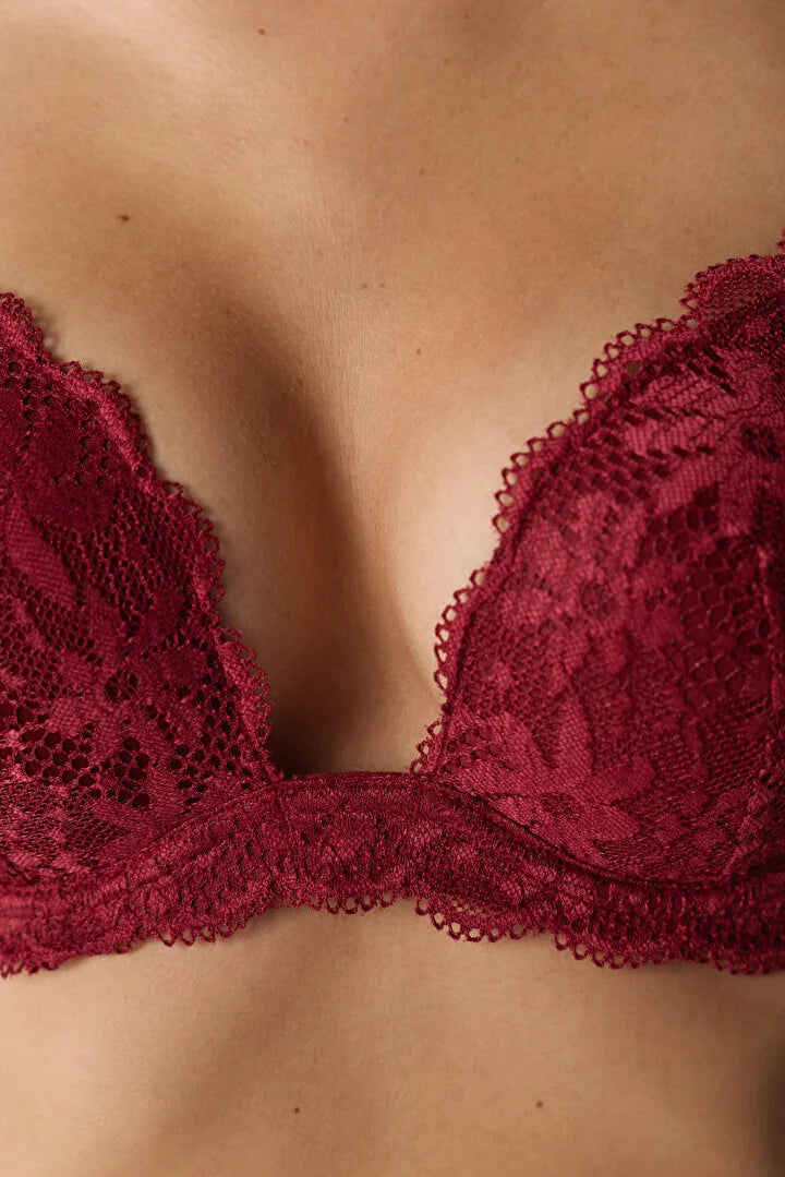 Penti Bordeaux Intense Push Up Lace Bra