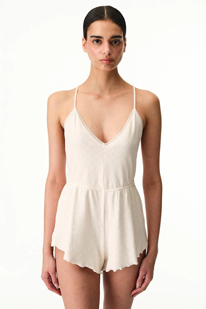 Penti Cream Pink Pointelle Bodysuit